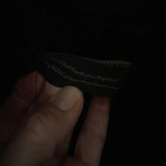 Tommy Bahama Women's Black Tan Medallion Straw Ring Handle Basket Tote Bag - Picture 11 of 11